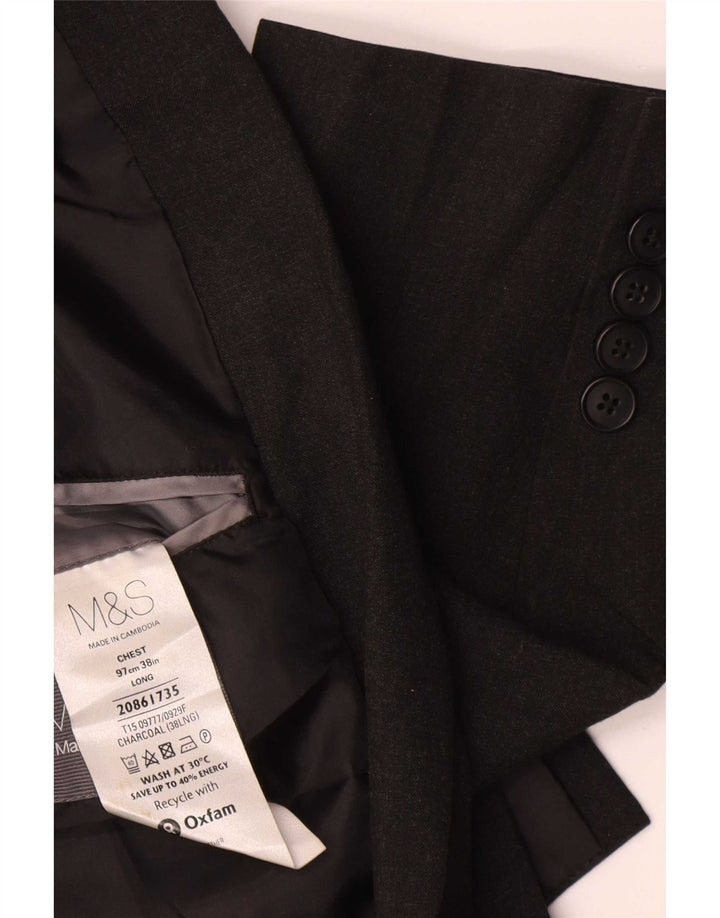 Marks & Spencer Ανδρικό σακάκι με 2 κουμπιά Longline UK 38 Medium Grey