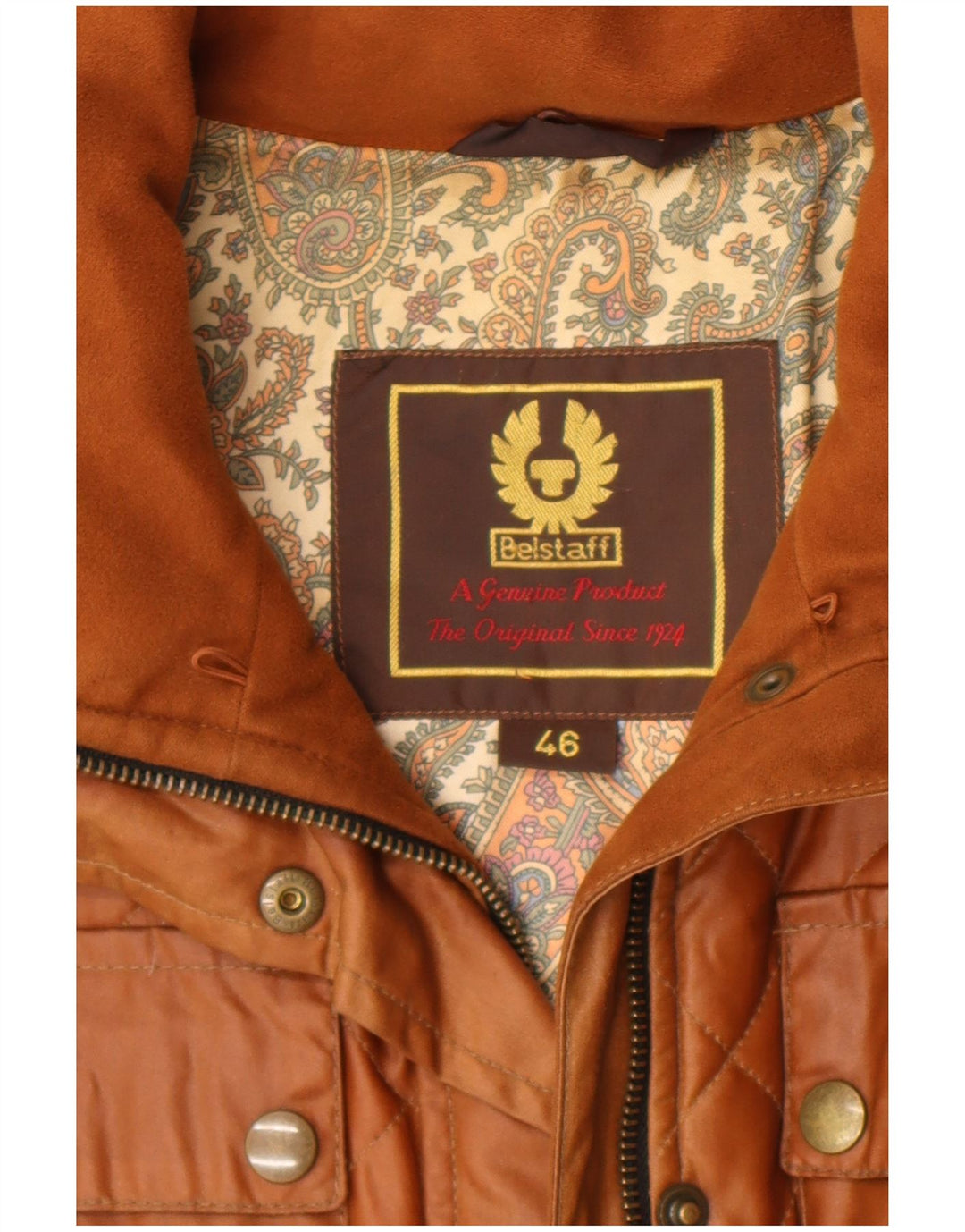 Γυναικείο καπιτονέ κερωμένο βαμβακερό μπουφάν Belstaff IT 46 μεγάλο μπεζ βαμβακερό