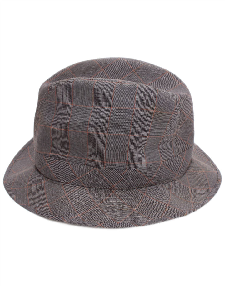 Vintage Ανδρικό καπέλο Fedora Large Grey Check Classic