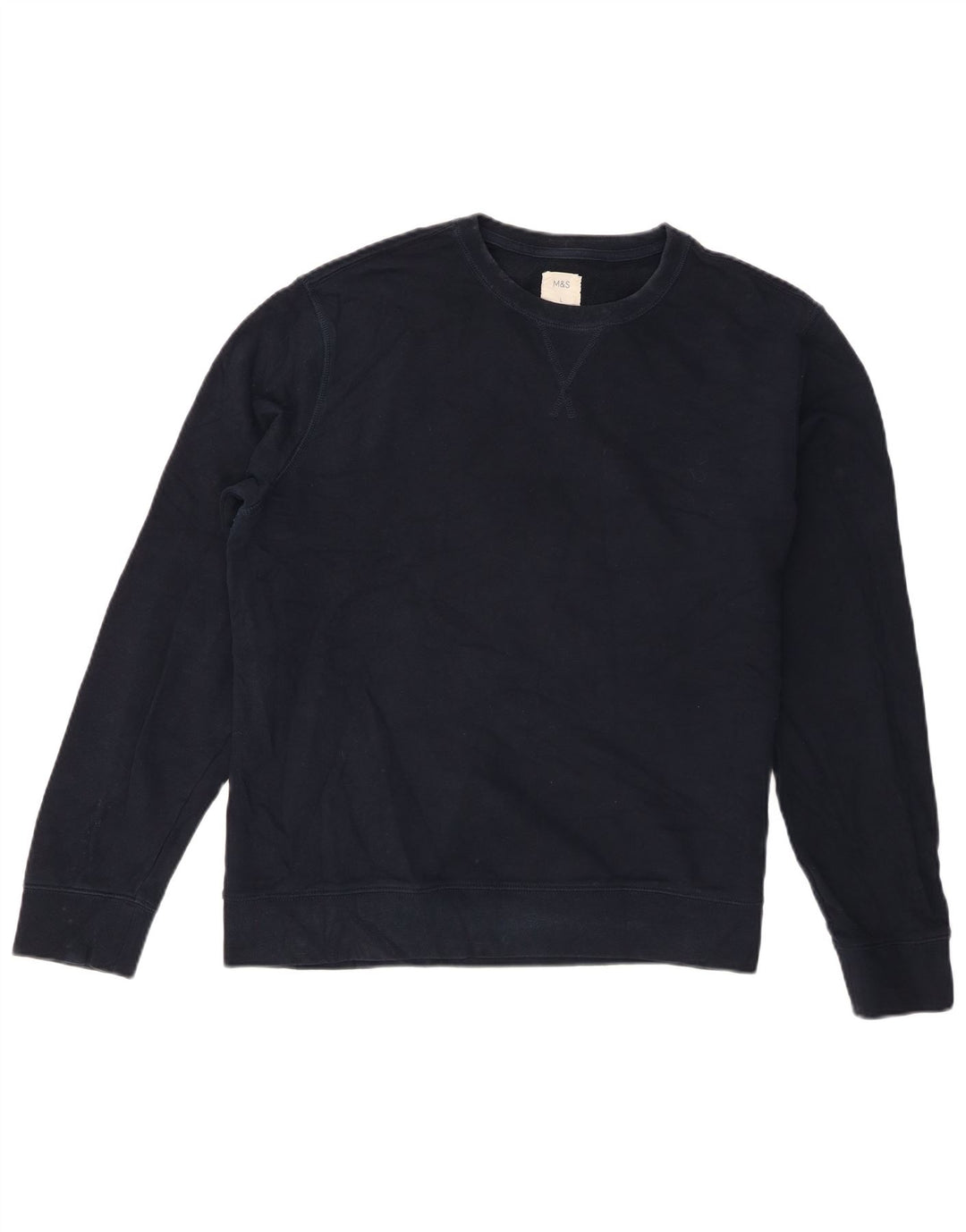 Ανδρική φούτερ Marks & Spencer Jumper Large Navy Blue Cotton
