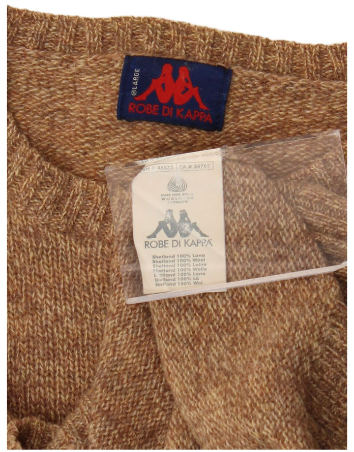 Kappa Γυναικείο πουλόβερ με λαιμόκοψη UK 16 Large Brown Wool