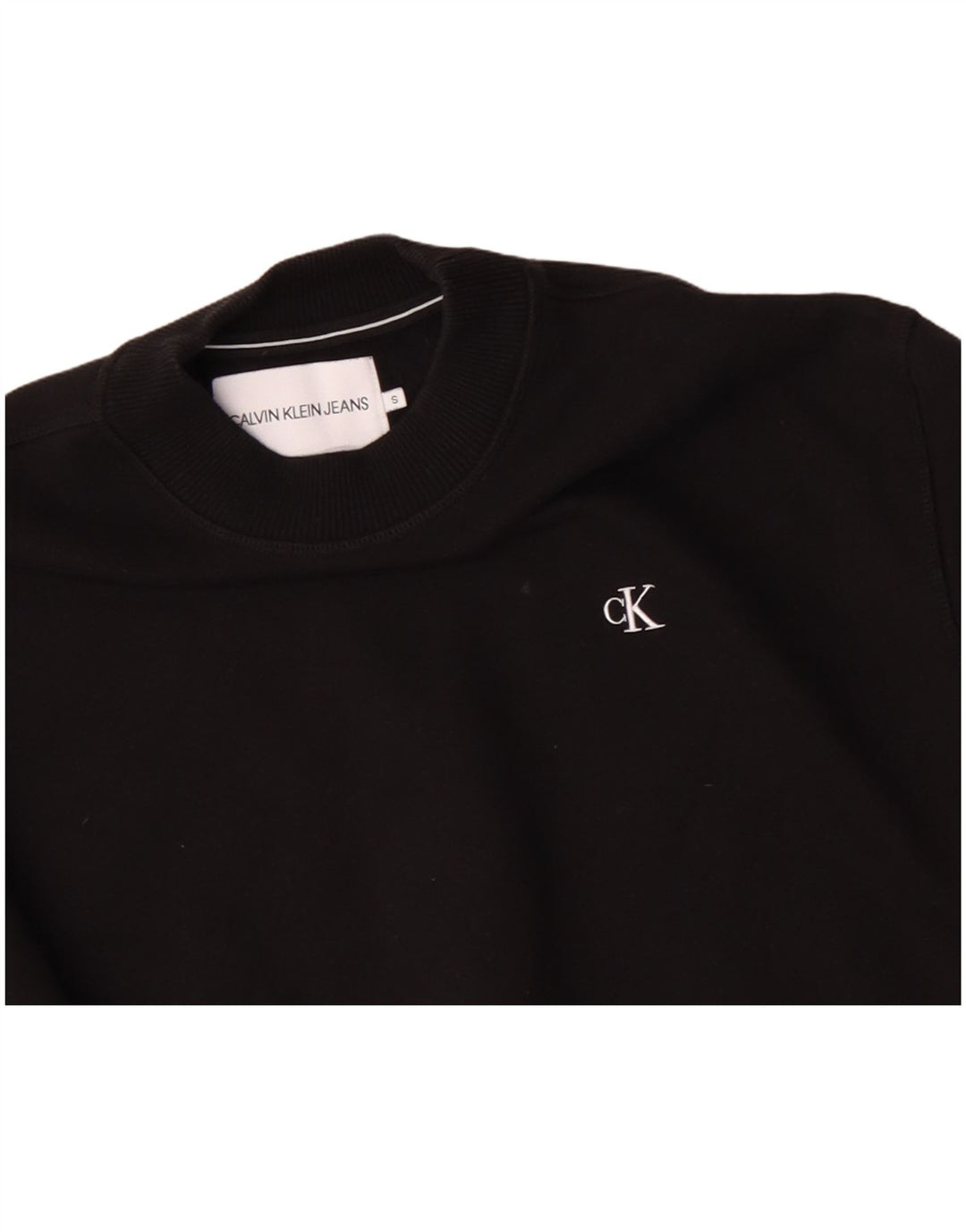 CALVIN KLEIN JEANS Γυναικείο φούτερ μεγάλου μεγέθους Jumper UK 10 Small Black