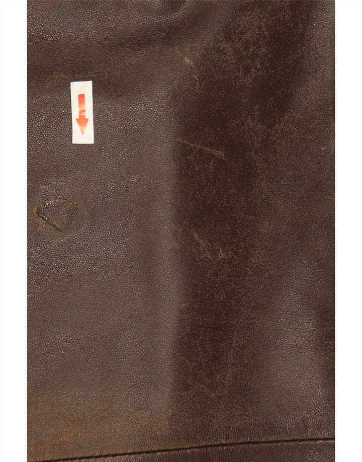 Vintage Ανδρικό Δερμάτινο Μπουφάν UK 44 2XL Καφέ