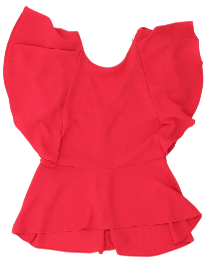Zara Γυναικεία Μπλούζα Τοπ UK 12 Medium Pink Polyester