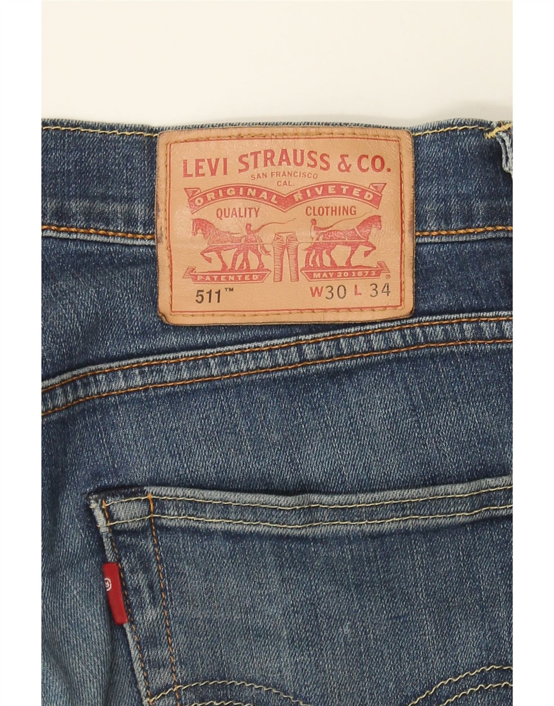 LEVI'S Mens 511 Slim Jeans W30 L34 Blue Cotton Vintage Levi's and Second-Hand Levi's from Messina Hembry 