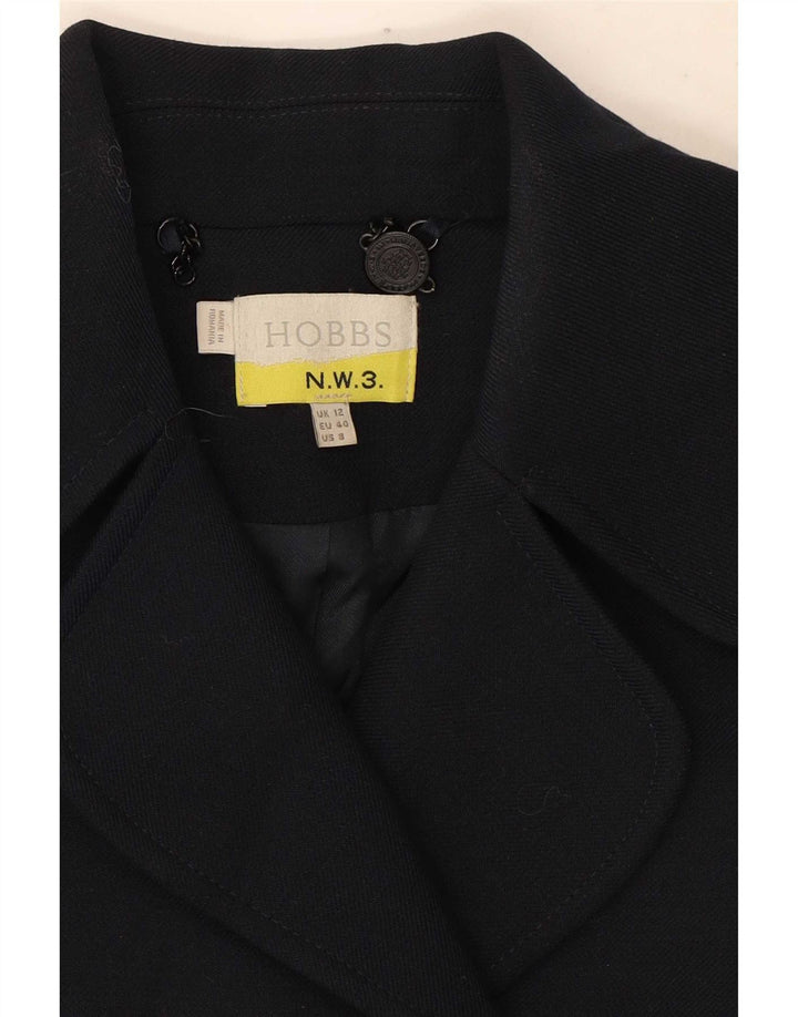Hobbs Γυναικείο παλτό μπιζελιού UK 12 Medium Navy Blue Polyester