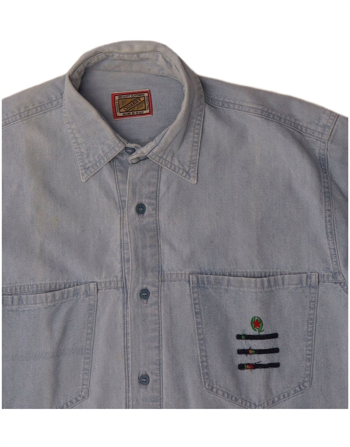 Ανδρικό τζιν πουκάμισο Quarry, μεσαίο μπλε βαμβακερό