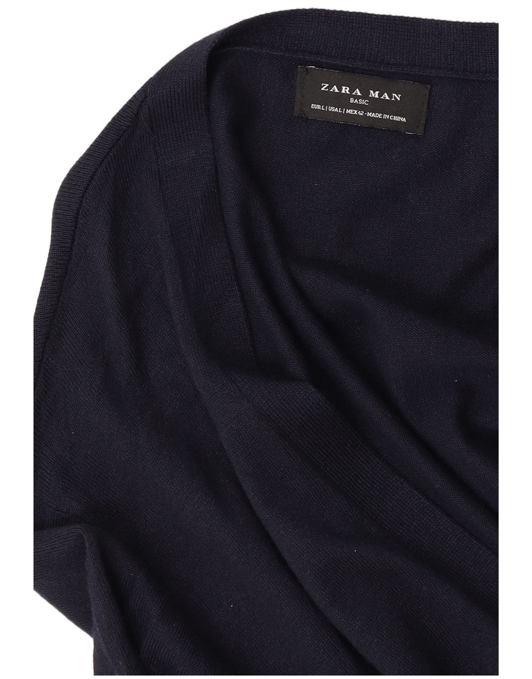 Ανδρικό πουλόβερ Zara Ζακέτα Large Navy Blue