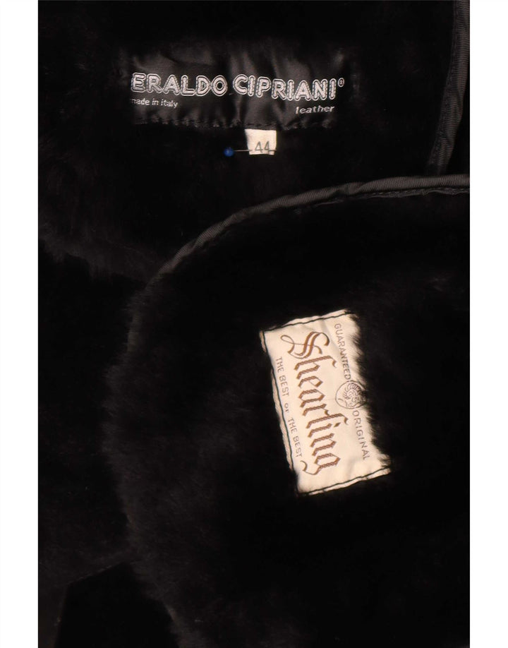 Vintage Γυναικείο Παλτό Shearling EU 44 XL Μαύρο γεωμετρικό