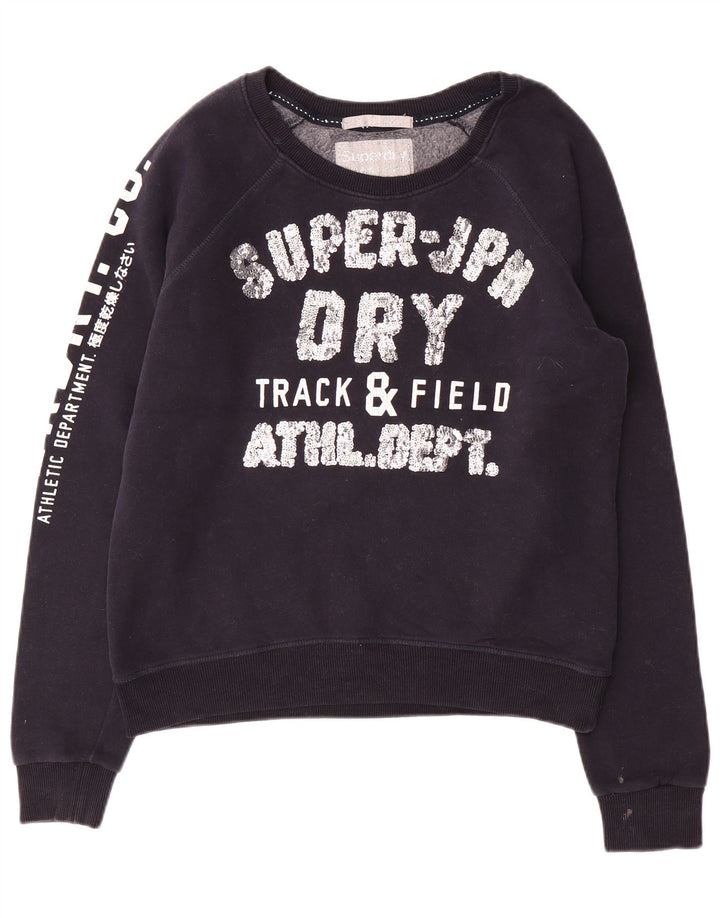 Γυναικείο φούτερ στίβου SUPERDRY Crop Jumper UK 16 Large Navy Blue