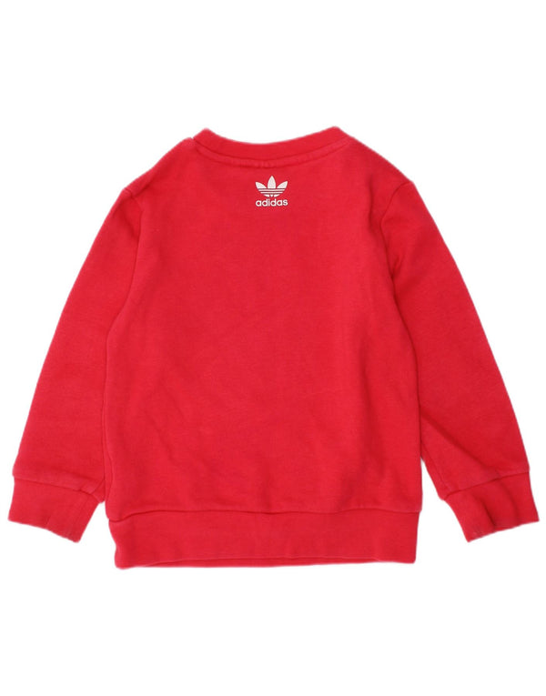 ADIDAS Baby Girls Graphic Φούτερ 18-24 μηνών Ροζ βαμβακερό