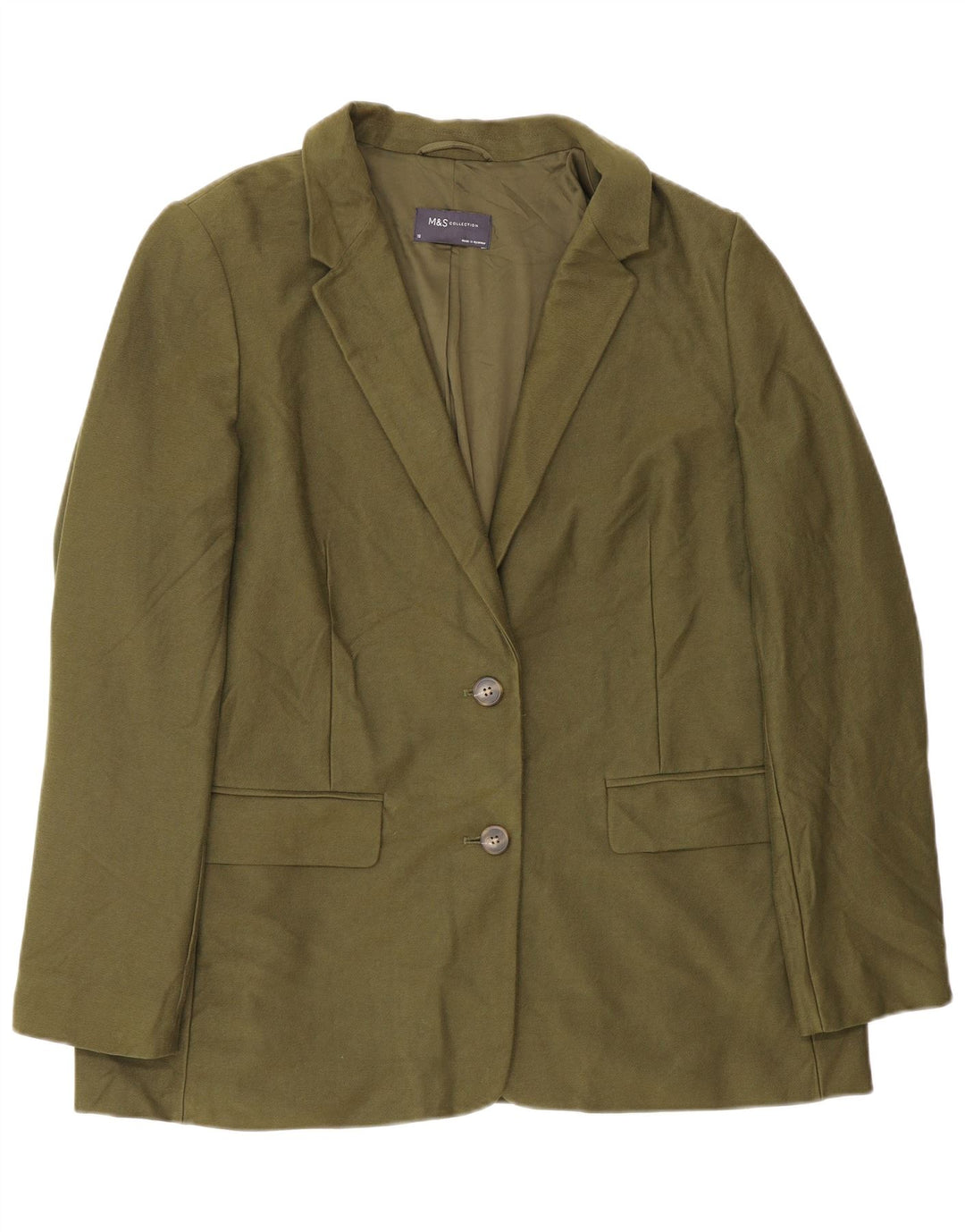 Marks & Spencer Γυναικείο μπλέιζερ μπουφάν UK 18 XL Χακί βαμβακερό