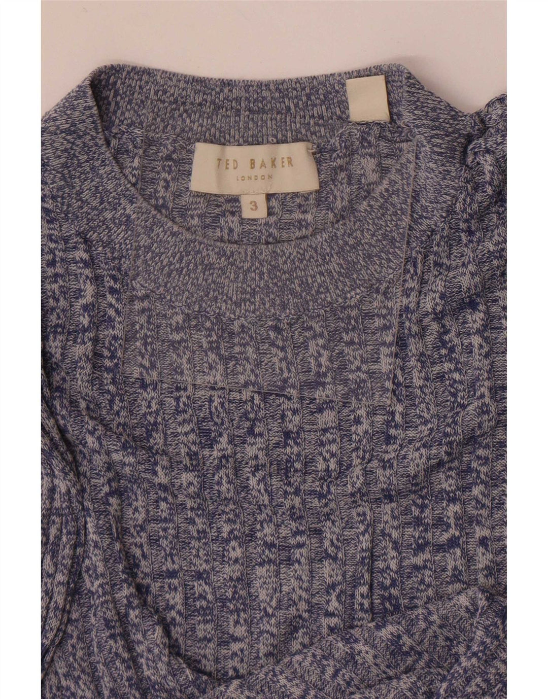 Γυναικείο πουλόβερ με λαιμόκοψη Ted Baker Μέγεθος 3 Medium Blue Flecked