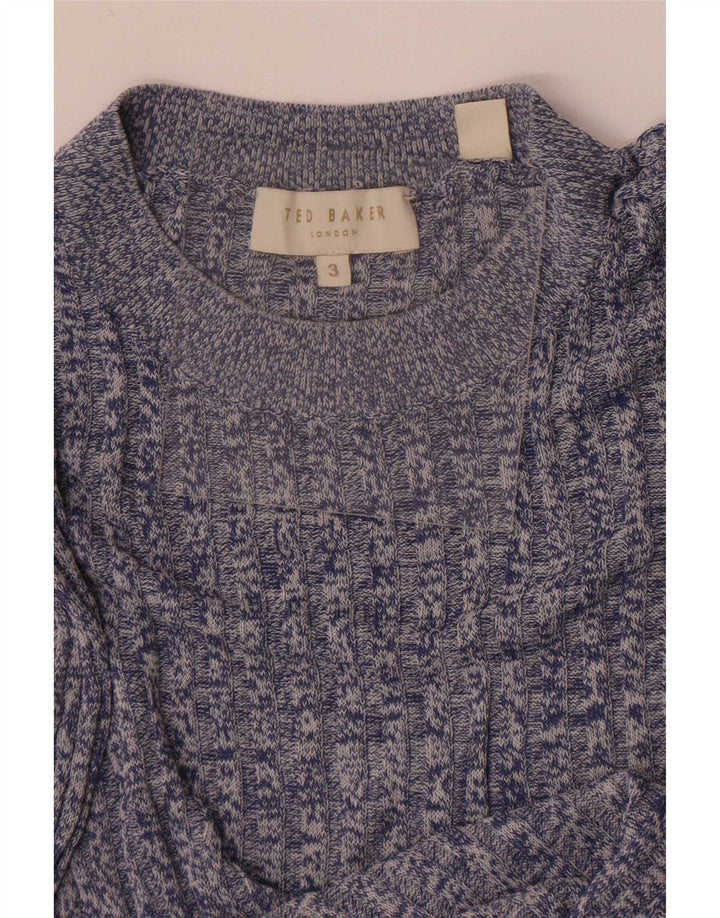Γυναικείο πουλόβερ με λαιμόκοψη Ted Baker Μέγεθος 3 Medium Blue Flecked