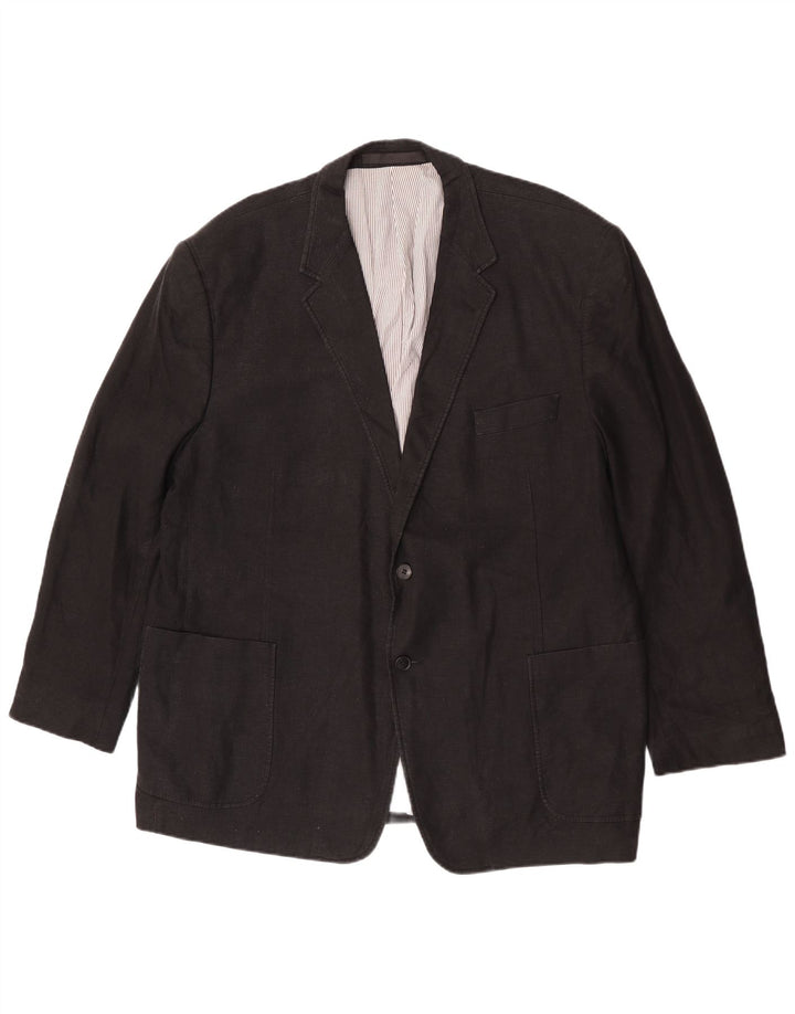 Marks & Spencer Ανδρικό σακάκι Blazer UK 48 2XL μαύρο λινό