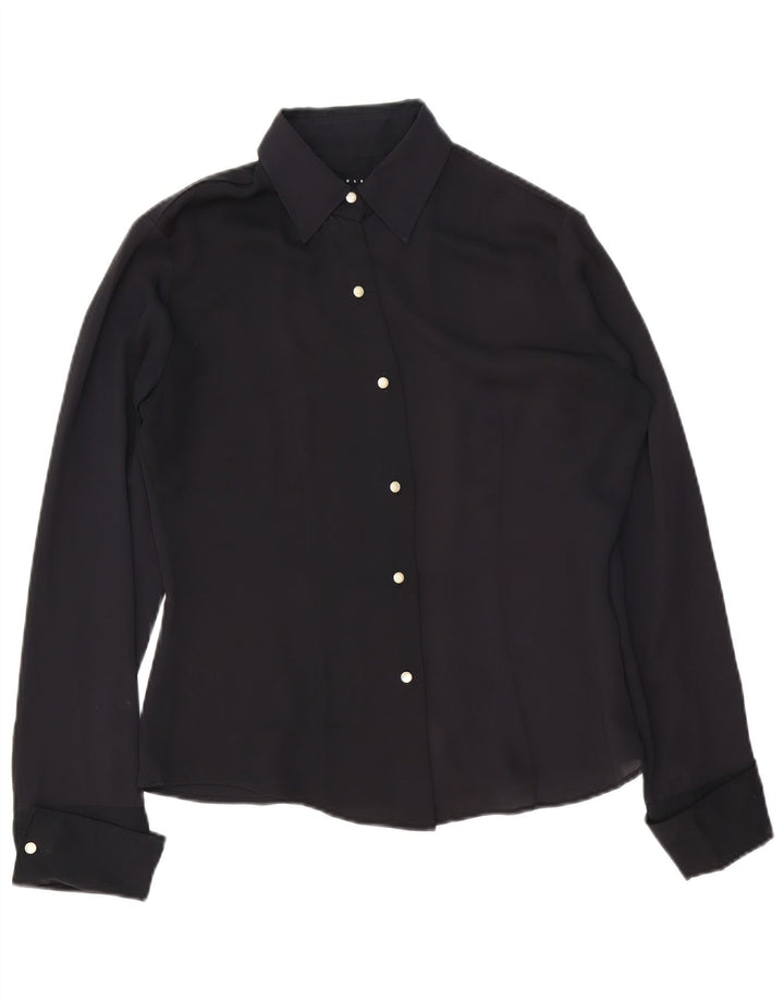 Sisley Γυναικείο πουκάμισο Μπλούζα UK 14 Large Μαύρο