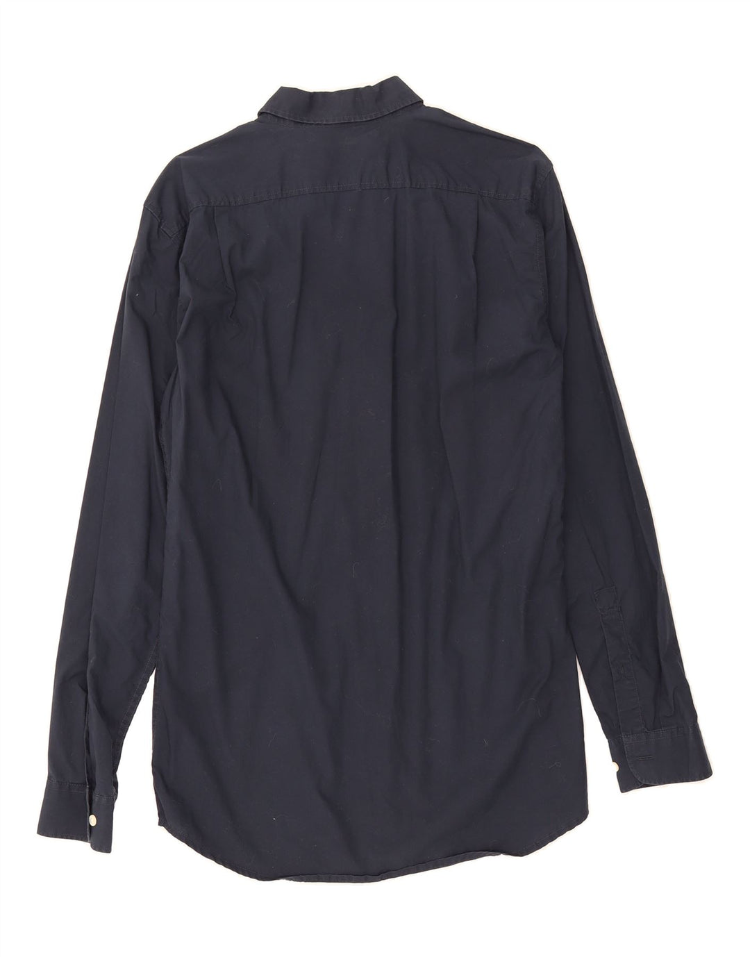 EDDIE BAUER Mens Slim Shirt Medium Navy Blue Cotton Vintage Eddie Bauer and Second-Hand Eddie Bauer from Messina Hembry 