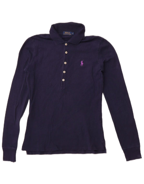 Polo Ralph Lauren Γυναικείο μακρυμάνικο μπλουζάκι πόλο UK 10 Small Navy Blue