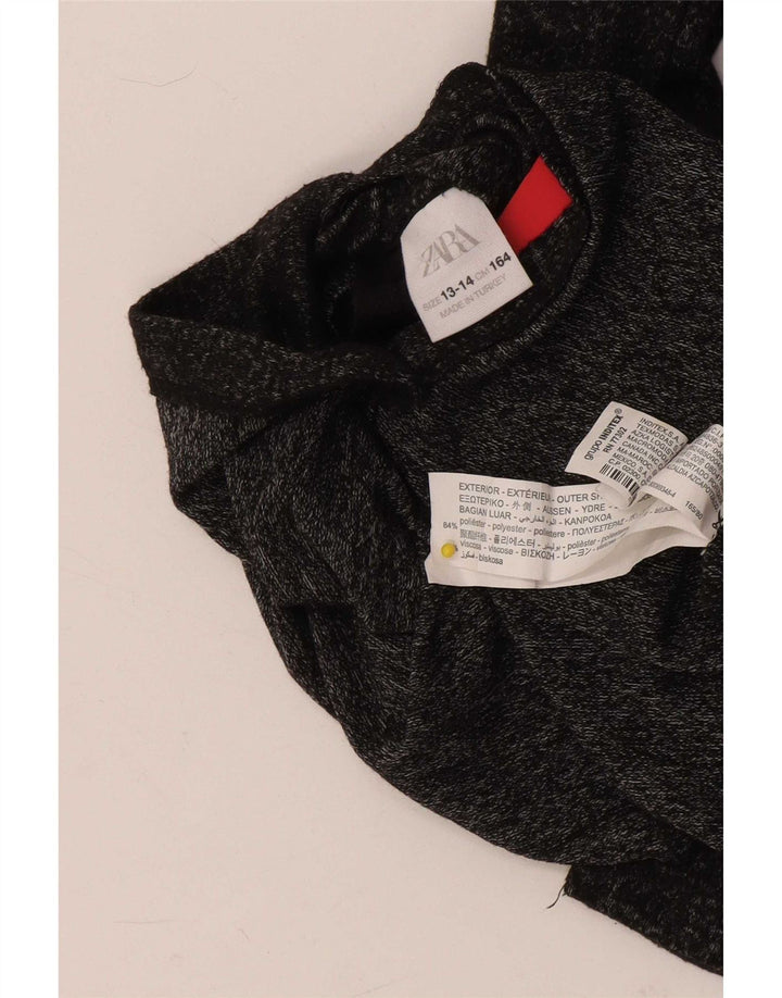 Zara μακρυμάνικη φόρμα για κορίτσια 13-14 ετών με γκρι φλύκταινες πολυεστέρα