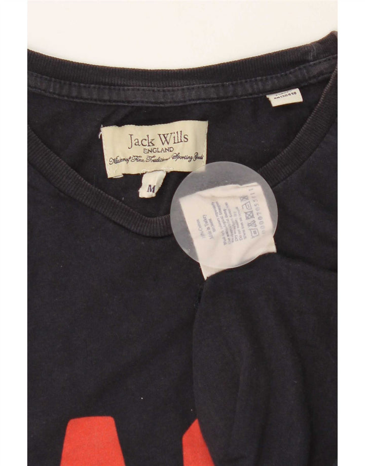 Ανδρικό γραφικό μπλουζάκι Jack Wills Τοπ μεσαίου μπλε βαμβακερό