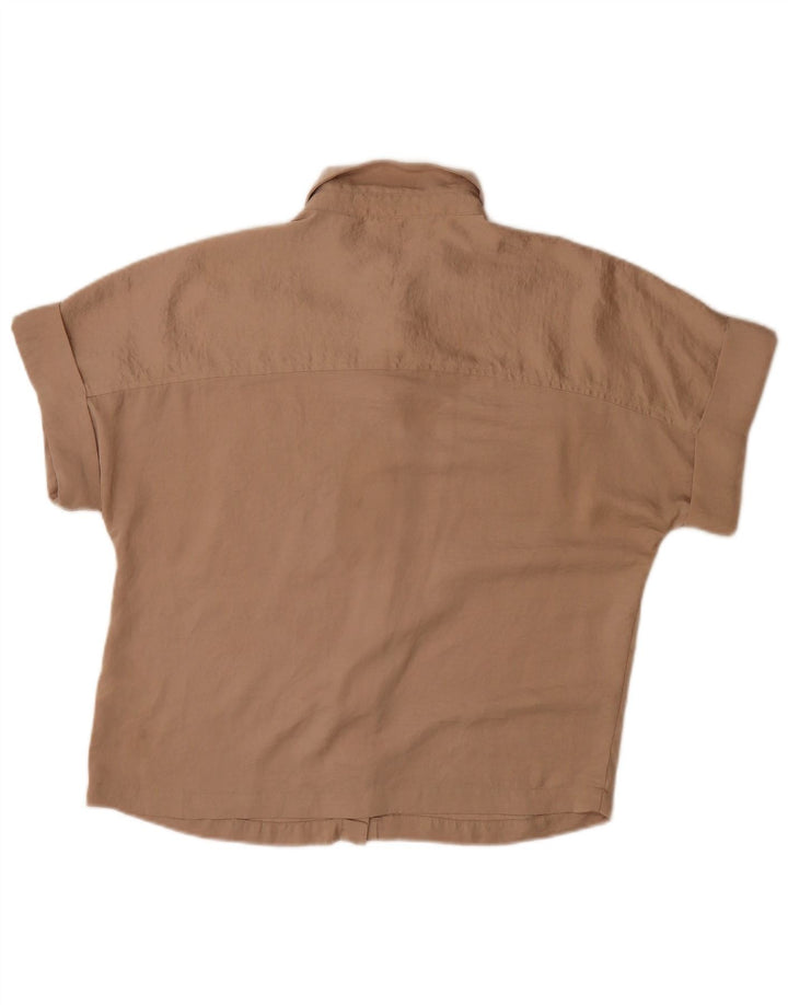 Marks & Spencer Γυναικεία κοντομάνικη μπλούζα UK 10 Small Brown