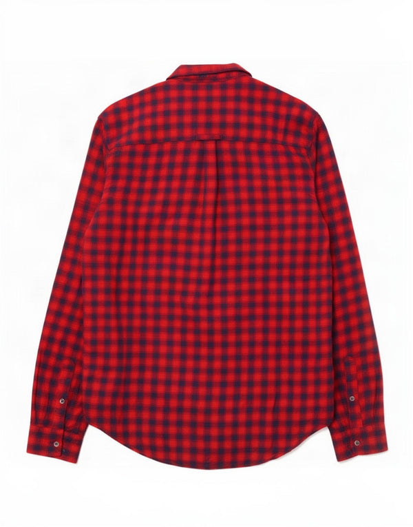 Superdry γυναικείο φανελένιο πουκάμισο UK 10 Small Red Gingham Viscose