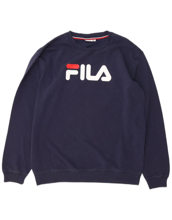 Ανδρικό γραφικό φούτερ FILA Jumper XL Navy Blue Cotton