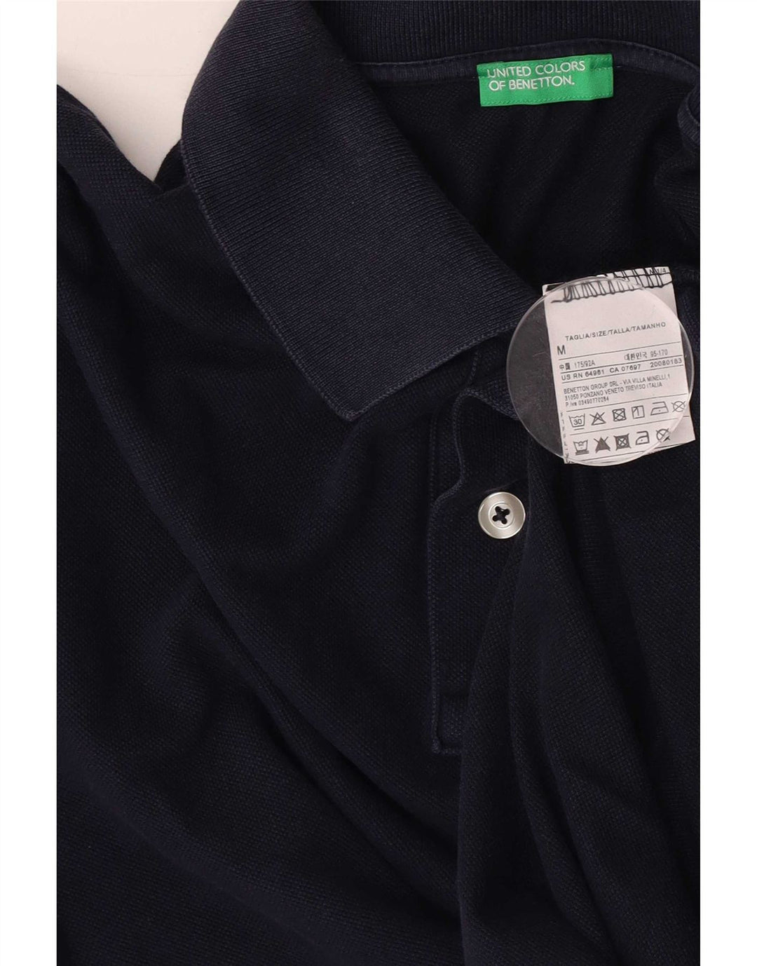 Ανδρικό μπλουζάκι πόλο Benetton, μεσαίο μπλε, βαμβακερό