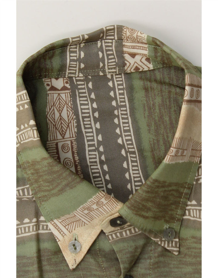 Vintage Ανδρικό κοντομάνικο πουκάμισο μεγάλο πράσινο ριγέ