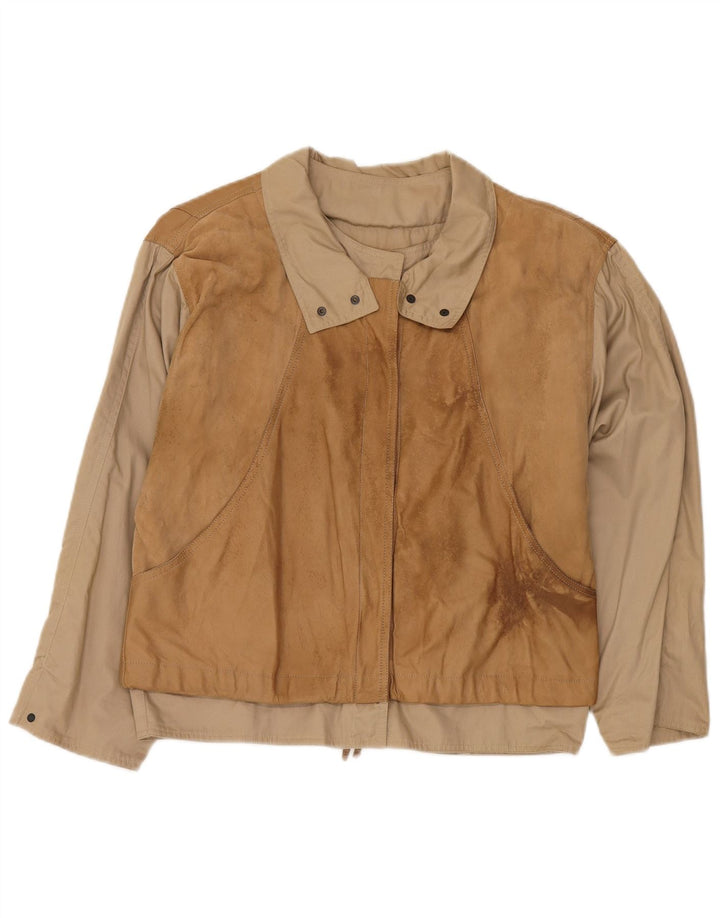 Γυναικείο μπουφάν BELFE Loose Fit IT 44 Medium Beige Colourblock Leather