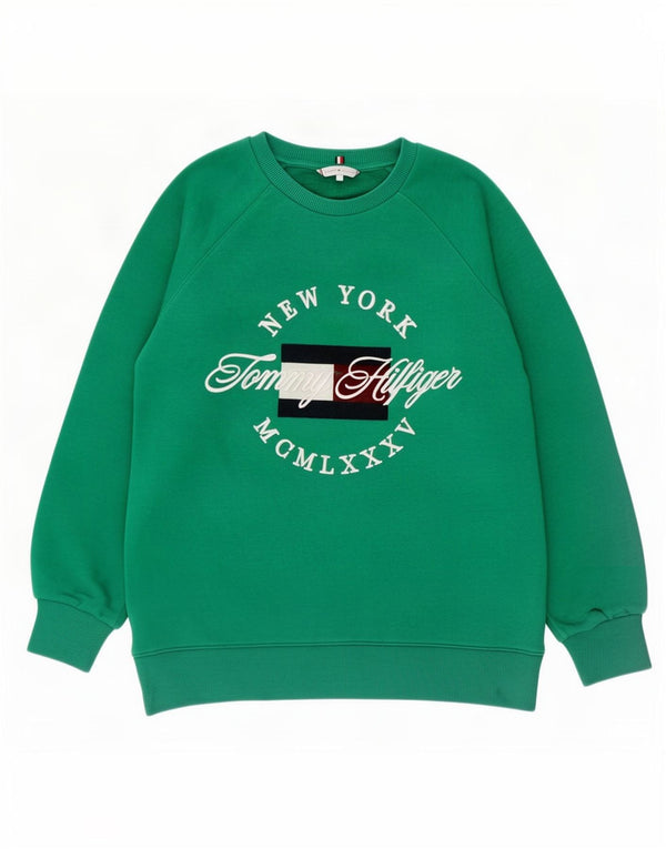Γραφικό ανδρικό φούτερ Tommy Hilfiger Jumper Μικρό πράσινο βαμβακερό