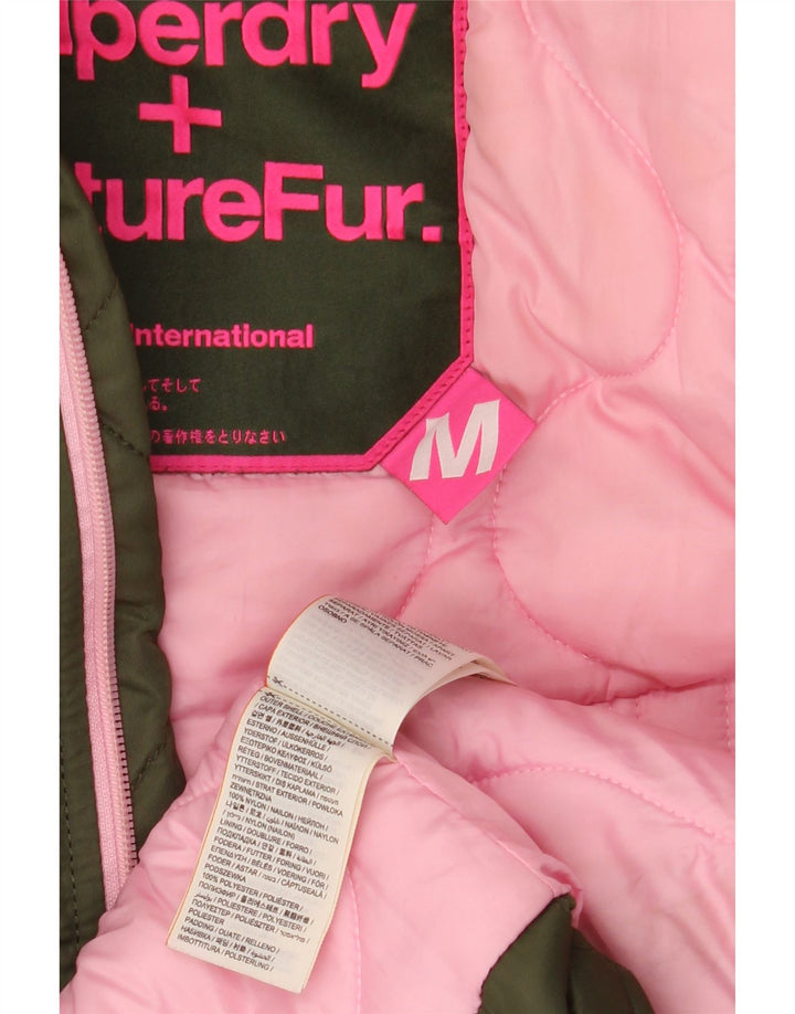 Γυναικείο μπουφάν Parka με κουκούλα SUPERDRY UK 14 Medium Khaki Nylon