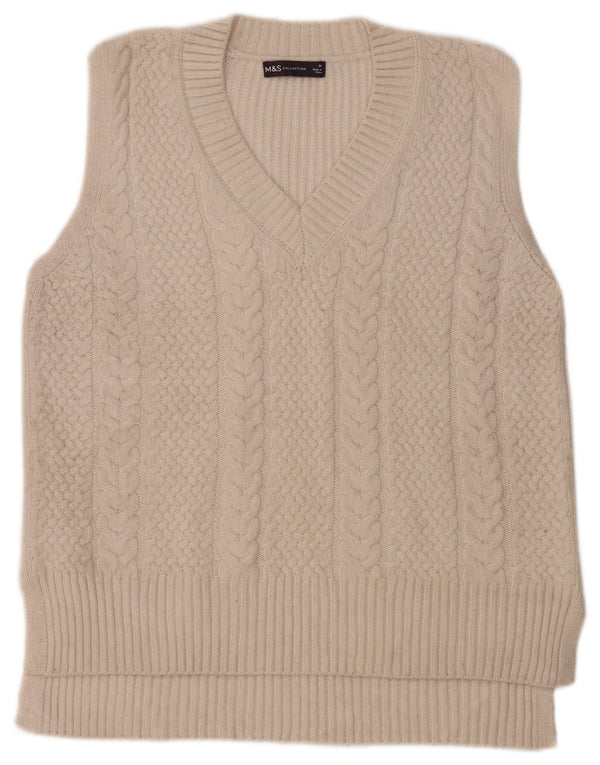 Marks & Spencer Γυναικείο γιλέκο Tank Top UK 14 Medium Off White Polyester