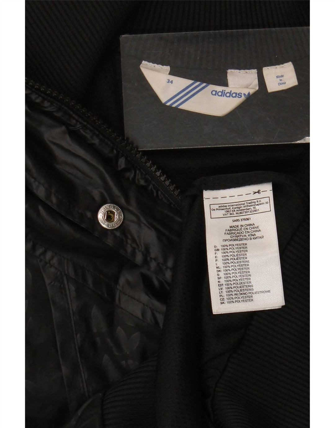 Adidas Γυναικεία φόρμα γραφικών Top Jacket EU 34 XS Μαύρο Πολυεστέρας