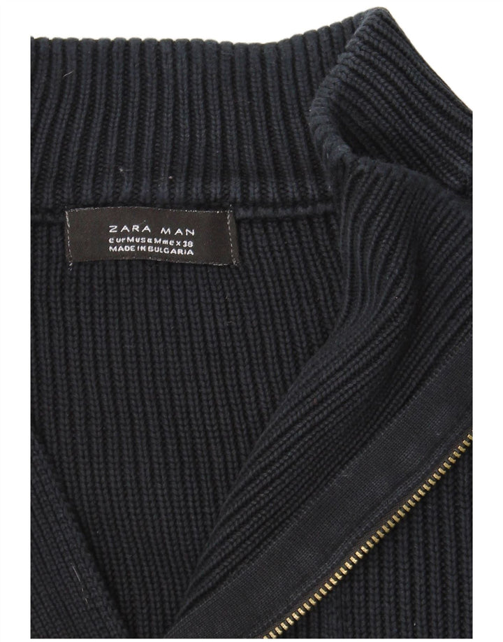 Ανδρικό πουλόβερ ZARA με φερμουάρ, μεσαίο μπλε ναυτικό
