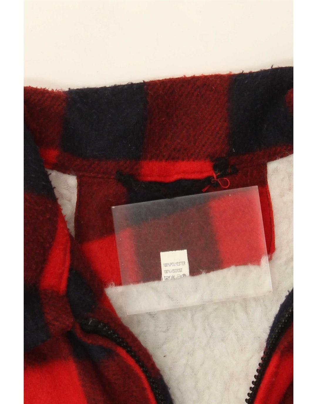 Vintage Ανδρικό Fleece πουκάμισο Ξυλοκόπος Μεγάλο Κόκκινο Πολυεστέρας Gingham
