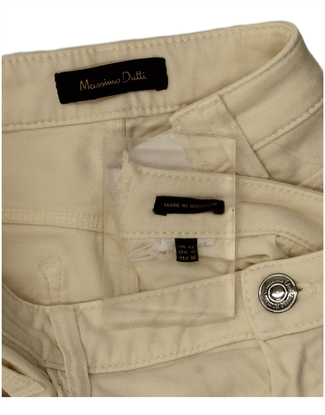 Massimo Dutti Γυναικείο ίσιο τζιν EU 42 Large W32 L28 Beige