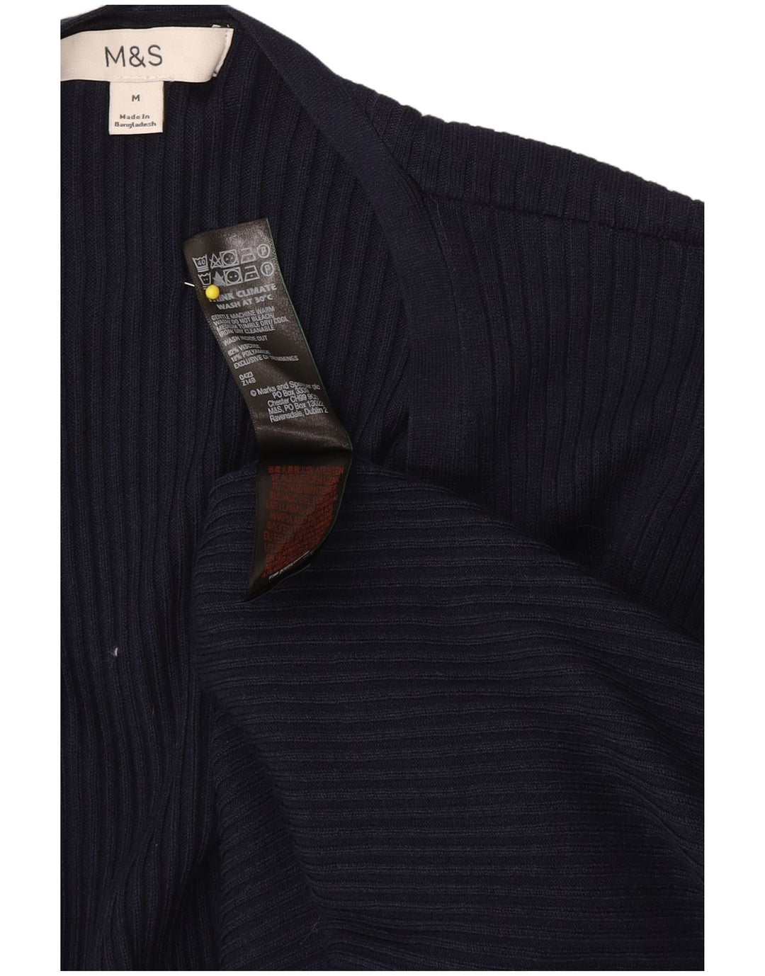 Marks & Spencer Γυναικείο πουλόβερ Longline Cardigan UK 14 Medium Navy Blue Cla