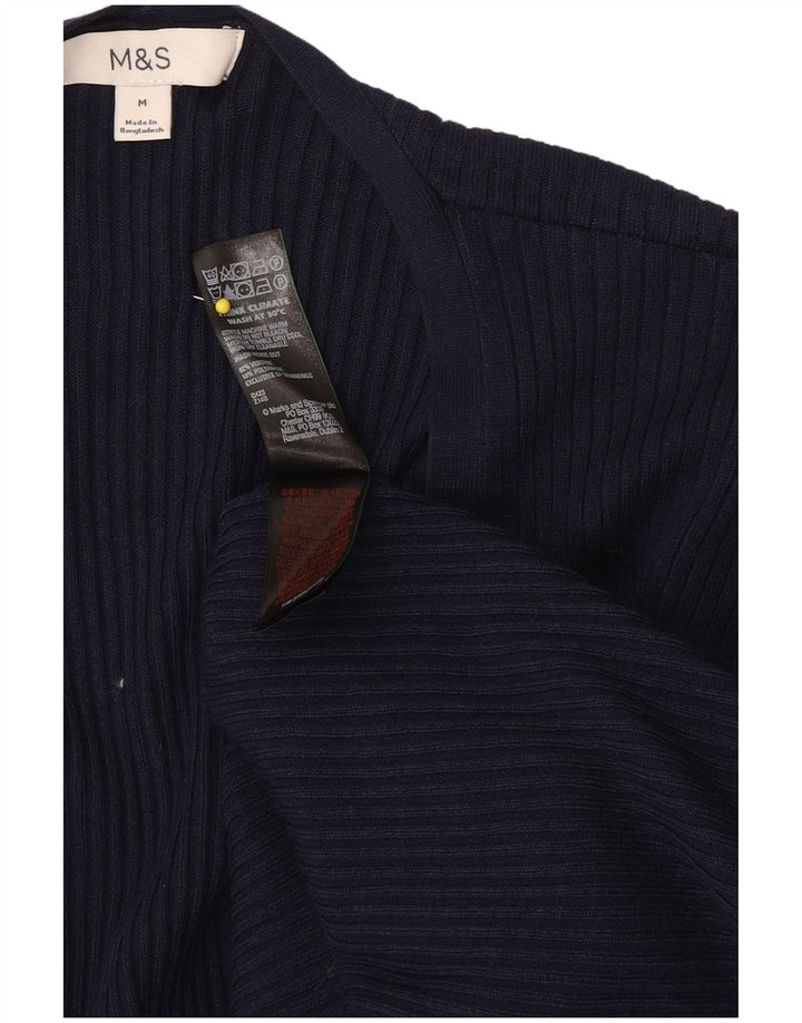 Marks & Spencer Γυναικείο πουλόβερ Longline Cardigan UK 14 Medium Navy Blue Cla
