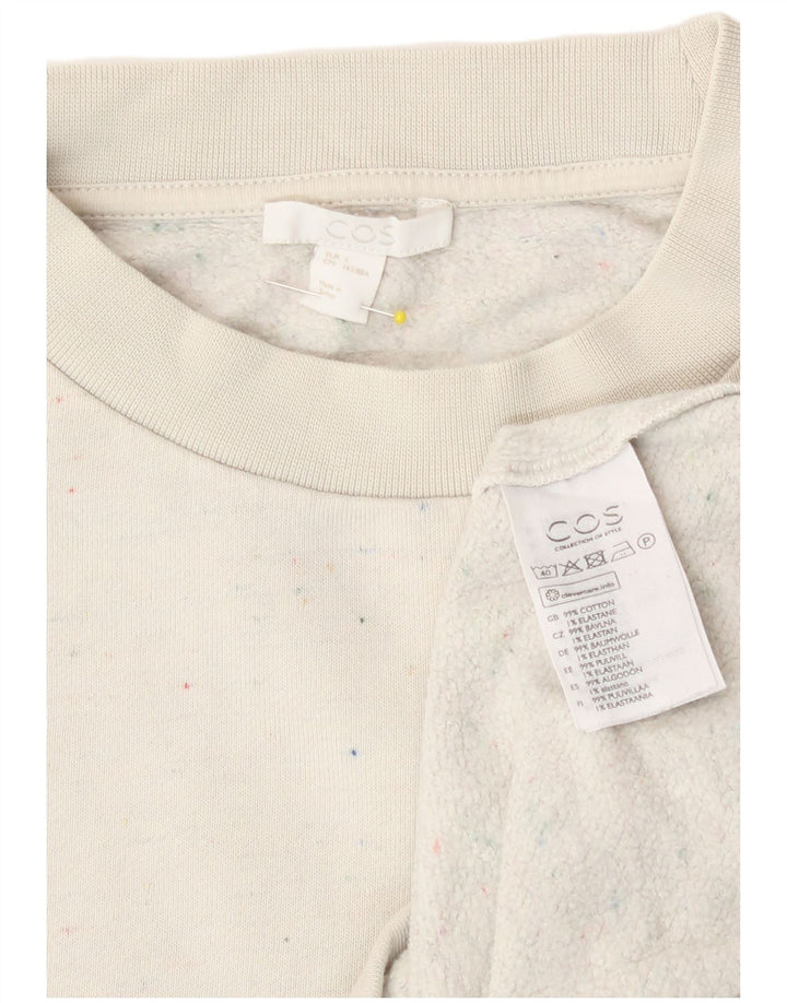 Cos Γυναικεία φούτερ υπερμεγέθη Jumper UK 10 Small White Flecked βαμβακερό