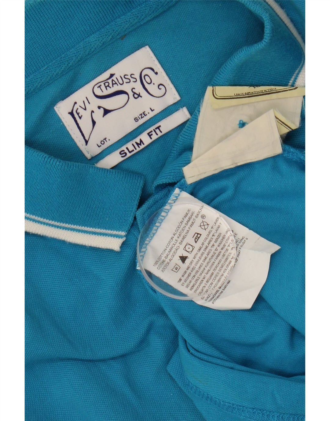 Ανδρικό πουκάμισο πόλο LEVI'S Slim Fit μεγάλο μπλε βαμβακερό