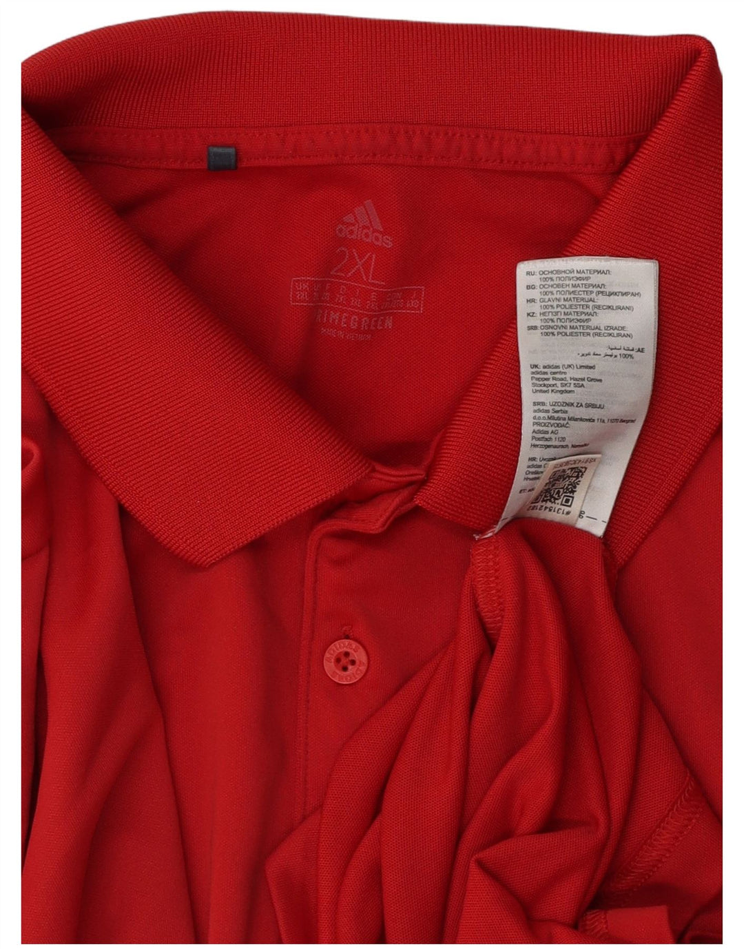Ανδρικό πουκάμισο πόλο ADIDAS 2XL κόκκινο πολυεστέρα