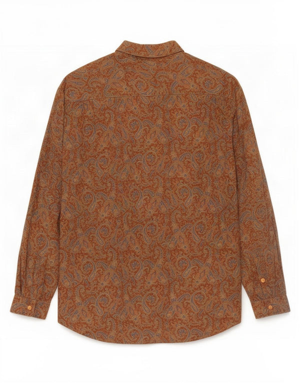 Ανδρικό πουκάμισο Rodrigo 43 17 XL καφέ Paisley Viscose
