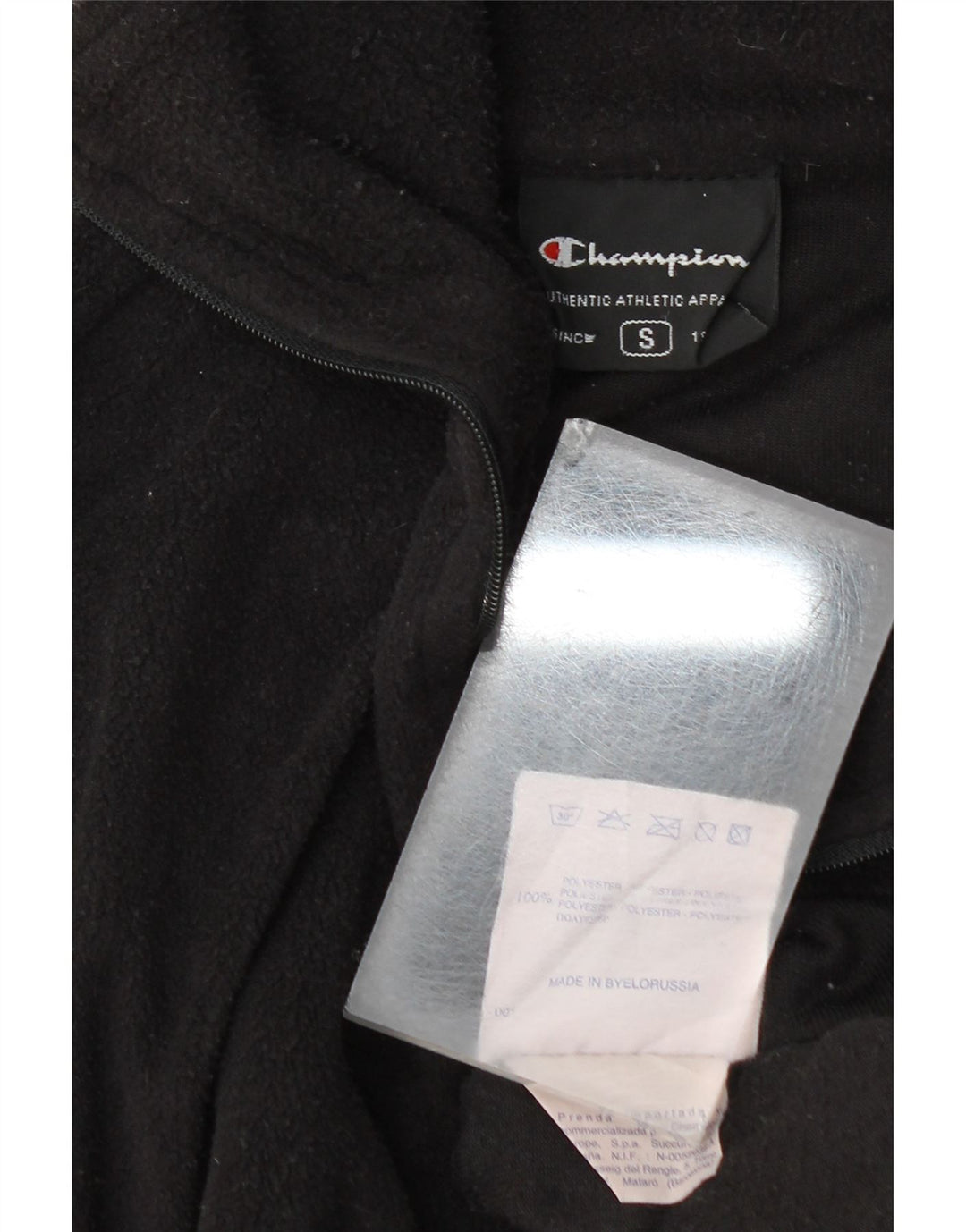 Champion Ανδρικό φερμουάρ Fleece Jumper Μικρός Μαύρος Πολυεστέρας