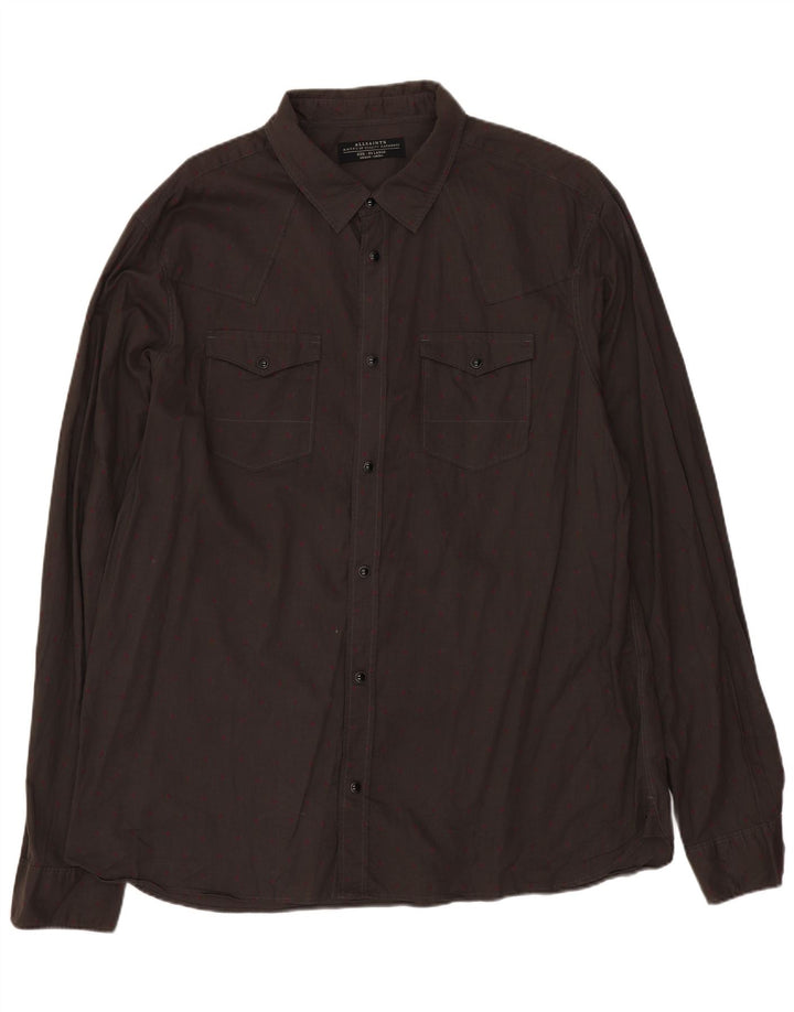 Ανδρικό πουκάμισο All Saints 2XL Βαμβακερό με γκρι στίγματα