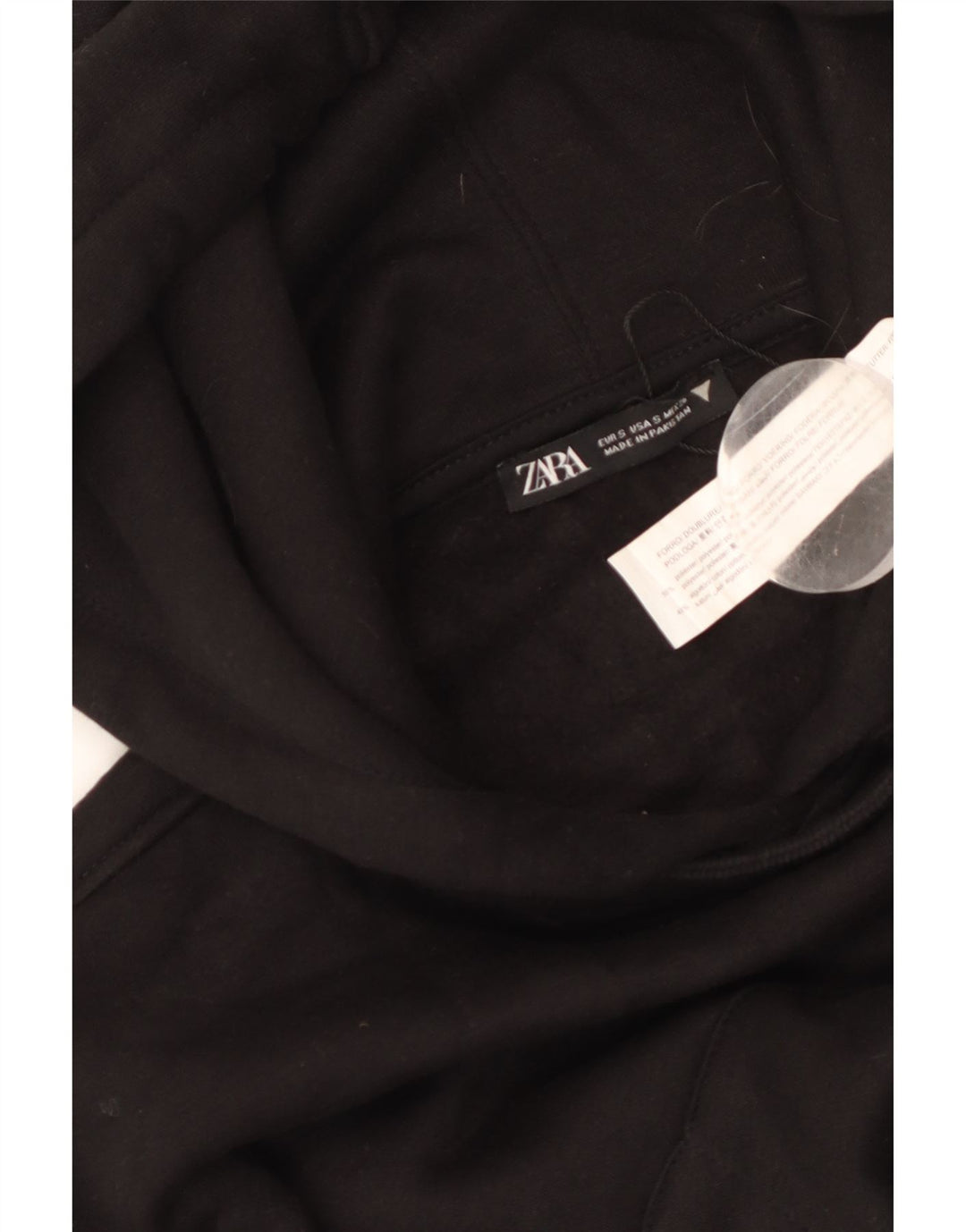 Γυναικεία κουκούλα με κουκούλα Crop ZARA UK 10 Small Black Polyester