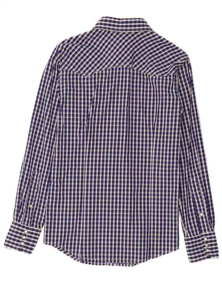 Ανδρικό πουκάμισο Benetton Small Navy Blue Check