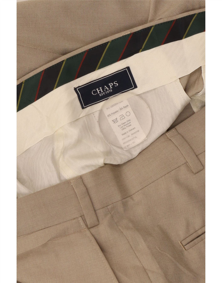 CHAPS Ανδρικό ίσιο παντελόνι W36 L32 Beige Polyester