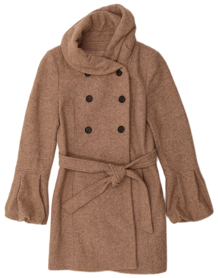 Zara Γυναικείο παλτό με διπλό στήθος UK 12 Medium Beige Flecked