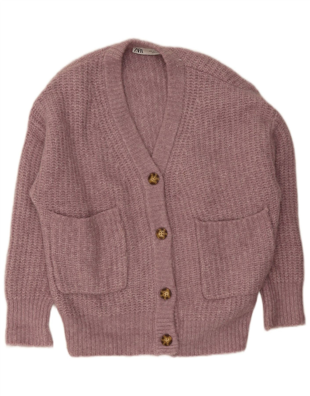 Zara Γυναικείο πουλόβερ με ζακέτα UK 10 Small Pink